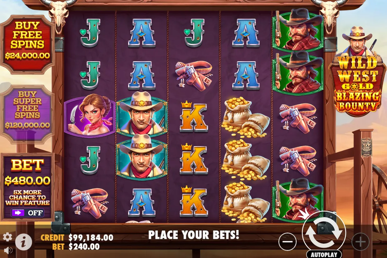 Wild West Gold Blazing Bounty demo